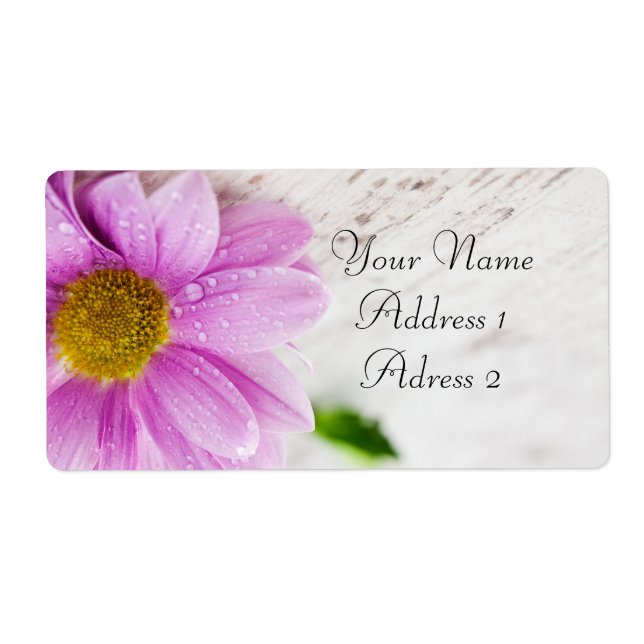 Pink Daisy Flower Avery Shipping Labels (Front)