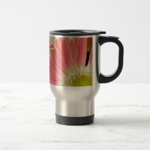 Pink daisy flower blossoms travel mug