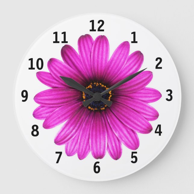 Pink daisy flower Clock (Front)