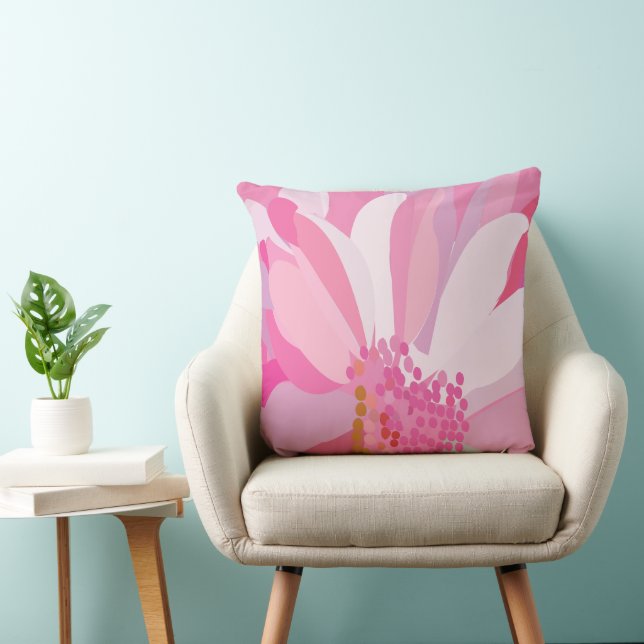 Pink Daisy Flower  Cushion (Chair)