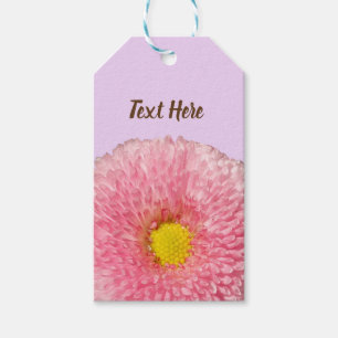 Pink Daisy Flower Custom Photo Gift Tag