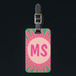 Pink Daisy Flower CUSTOMIZED INITIALS  Luggage Tag<br><div class="desc">Get ready for your vacation with this cheerful luggage tag - you can add your contact details to the other side or select a single sided design. Hand drawn design by me for you! Change the colour or font of the lettering as you like. Check my shop for more patterns...</div>