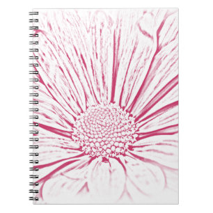 Pink Daisy Flower Effect Spiral Notebook