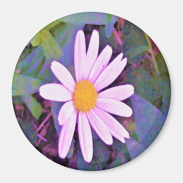 Pink Daisy Flower Magnet (Front)