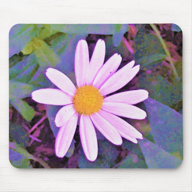 Pink Daisy Flower Mouse Pad (Front)