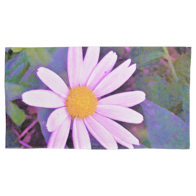 Pink Daisy Flower Pillowcase (Front-Left)