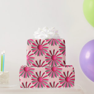 Pink Daisy Flower Pin Spring Summer Garden Wedding Wrapping Paper