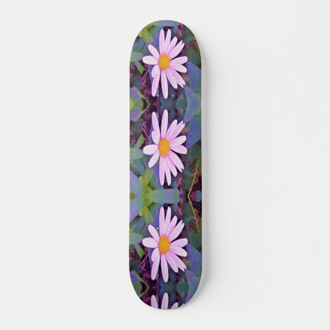 Pink Daisy Flower Skateboard (Front)