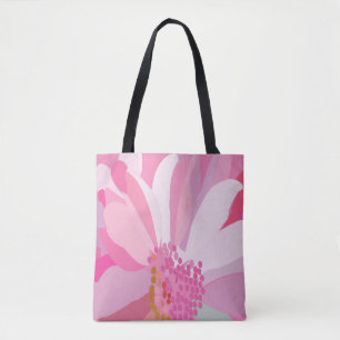 Pink Daisy Flower Tote Bag