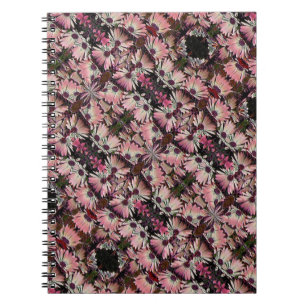 Pink Daisy Flowers Abstract Art Notebook