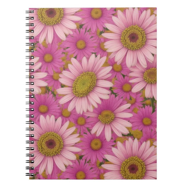 Pink Daisy Flowers Notebook (Front)