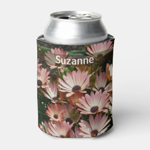 Pink Daisy Flowers Personalized Can Cooler