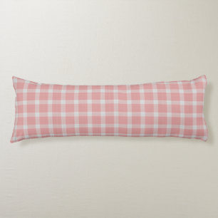 Pink Daisy Gingham Plaid checkered Body Cushion
