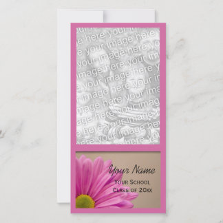 Pink Daisy Graduation Announcement Photo Card
