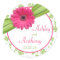Pink Daisy Green White Floral Wedding Stickers