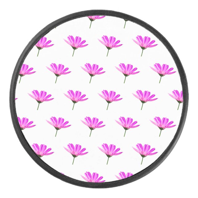 Pink Daisy  Hockey Puck (Front)
