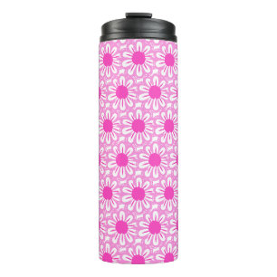 Pink Daisy Illustration Thermal Tumbler