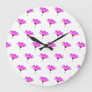Pink Daisy  Large Clock
