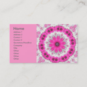 pink daisy mandala no 4 business card