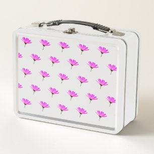 Pink Daisy Metal Lunch Box