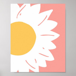Pink Daisy – Minimalist Floral Wall Art