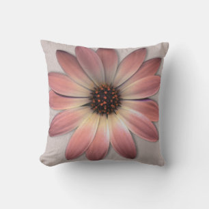 Pink Daisy - Mink Leather Texture Image Background Cushion