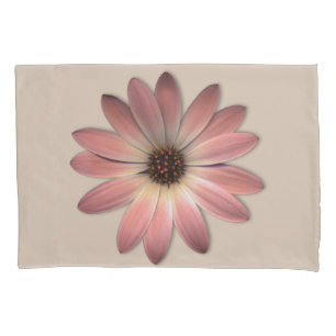 Pink Daisy - Mink Leather Texture Image Background Pillowcase