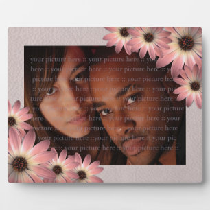 Pink Daisy - Mink Leather Texture Image Background Plaque
