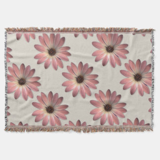 Pink Daisy - Mink Leather Texture Image Background Throw Blanket