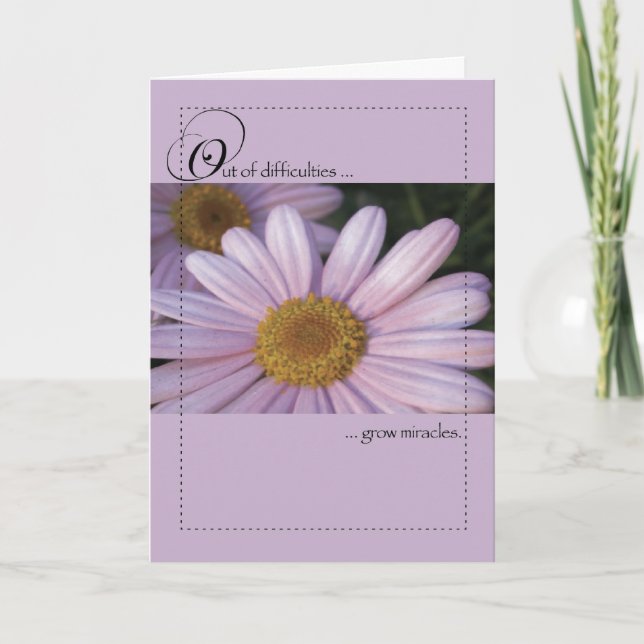 Pink Daisy Miracles Encouragement Card (Front)