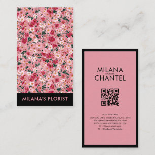 Pink Daisy Modern Trendy Flower Florist Business Card