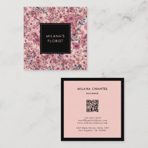 Pink Daisy Modern Trendy Flower Florist Square Business Card