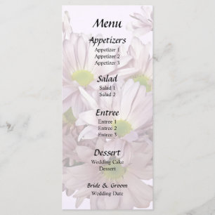 Pink Daisy Mums Heart Menu