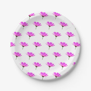 Pink Daisy Paper Plate