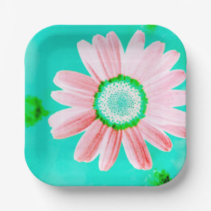 Pink Daisy Paper Plate