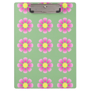 Pink daisy pattern clipboard