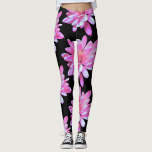 Pink Daisy pattern Leggings