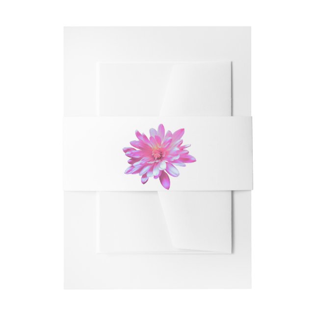 Pink Daisy pink floral pink flower Invitation Belly Band (Front Example)