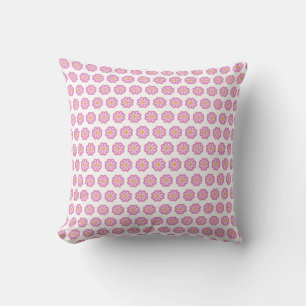 Pink Daisy Print Cushion