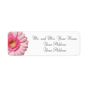 Pink Daisy Return Address Labels