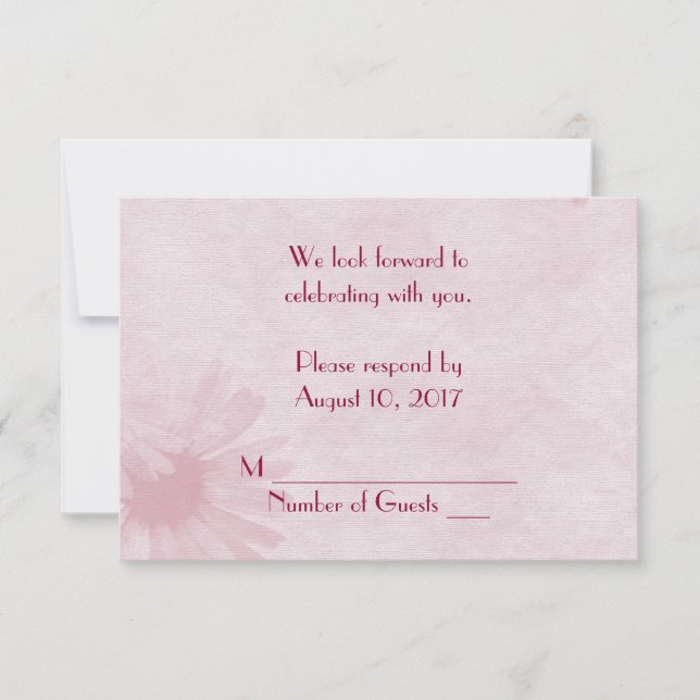 Pink Daisy RSVP Invitation (Front)
