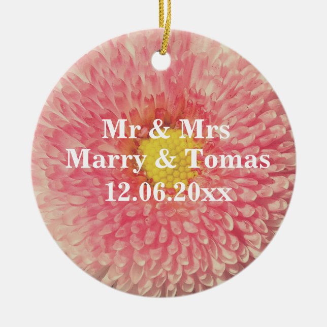 Pink Daisy, Save the date Ornament (Front)