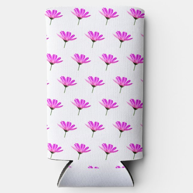 Pink Daisy  Seltzer Can Cooler (Front)