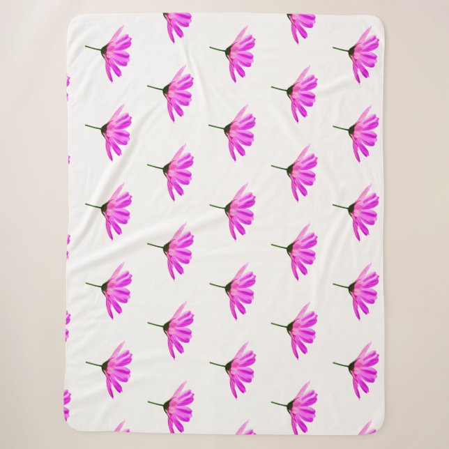 Pink Daisy Sherpa Blanket (Front)