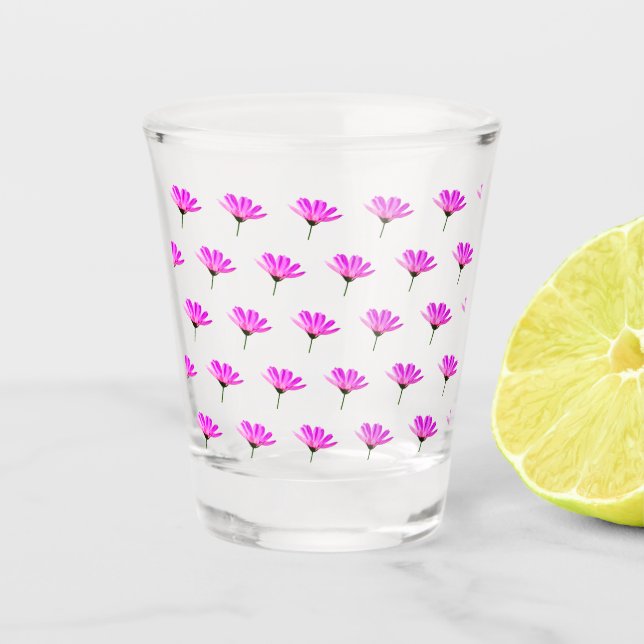 Pink Daisy  Shot Glass (Front)
