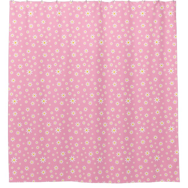 Pink Daisy Shower Curtain (Front)