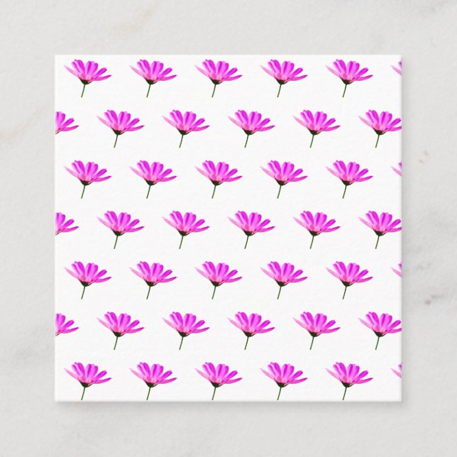 Pink Daisy  Square Business Card (Front)