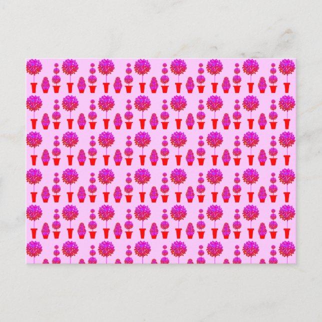 Pink Daisy Topiary Postcard (Front)