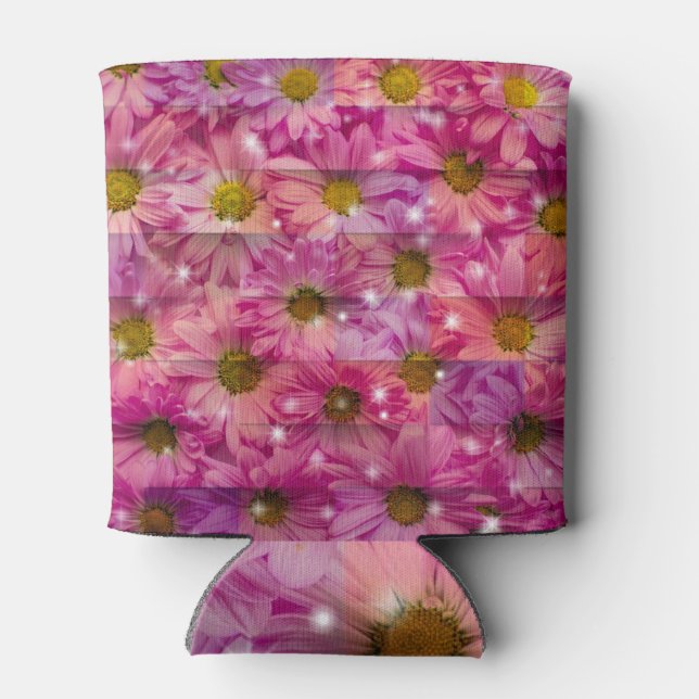 Pink Daisy Weave Can Cooler (Back)