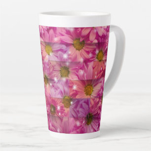 Pink Daisy Weave Latte Mug